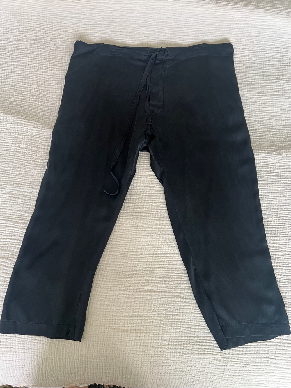 Women's Black Cropped Drawstring Pants